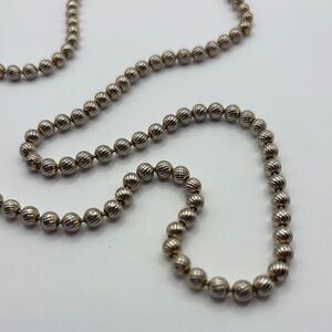 Vintage Classic Champagne Gold Beaded Necklace 28”